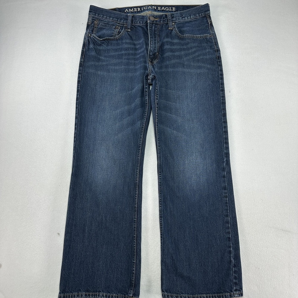 American Eagle Jeans Mens 34x30 Blue Original Bootcut 100% Cotton Denim Casual